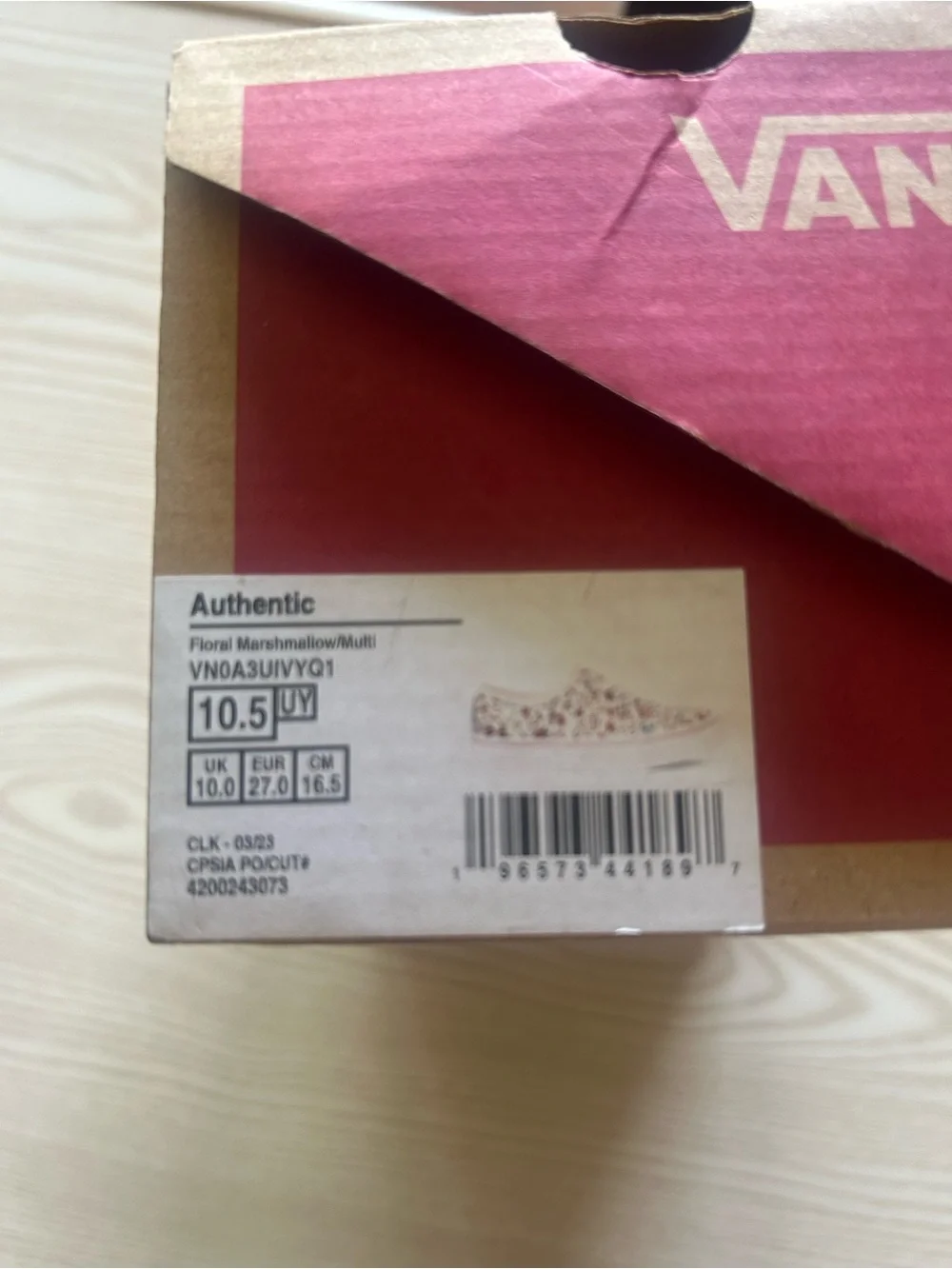 Vans Kids White Floral Lace-Up Sneakers with Blue and Pink Accents